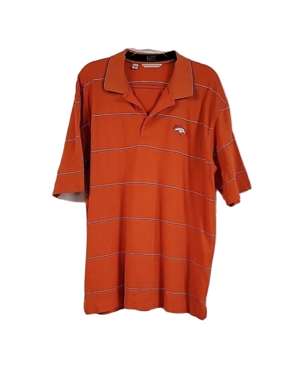 NFL Denver Bronco's Orange Short-Sleeved Polo Shirt, Cutter & Buck, Size XL